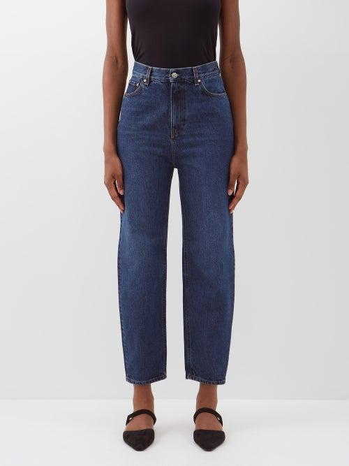 Toteme - High-rise Organic-cotton Tapered Jeans - Womens - Mid Denim