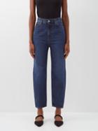 Toteme - High-rise Organic-cotton Tapered Jeans - Womens - Mid Denim