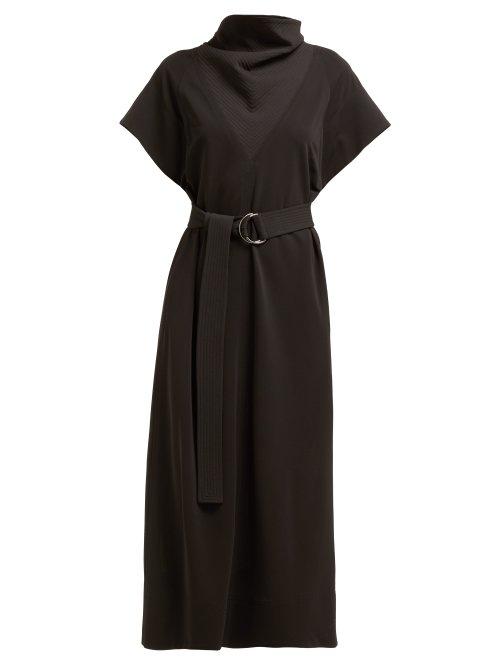 Matchesfashion.com Givenchy - Quilted Cowl Neck Shift Dress - Womens - Black
