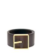 Matchesfashion.com Rochas - Square Buckle Leather Belt - Womens - Black