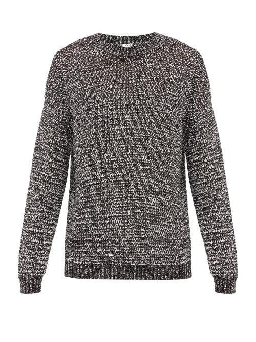 Matchesfashion.com Loewe - Tape-knitted Mlange Sweater - Mens - Black White