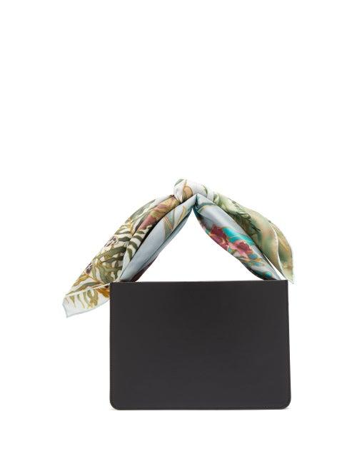 Matchesfashion.com Montunas - Guaria Scarf Handle Leather Box Bag - Womens - Black