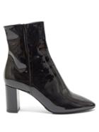 Matchesfashion.com Saint Laurent - Lou Patent Leather Boots - Womens - Black