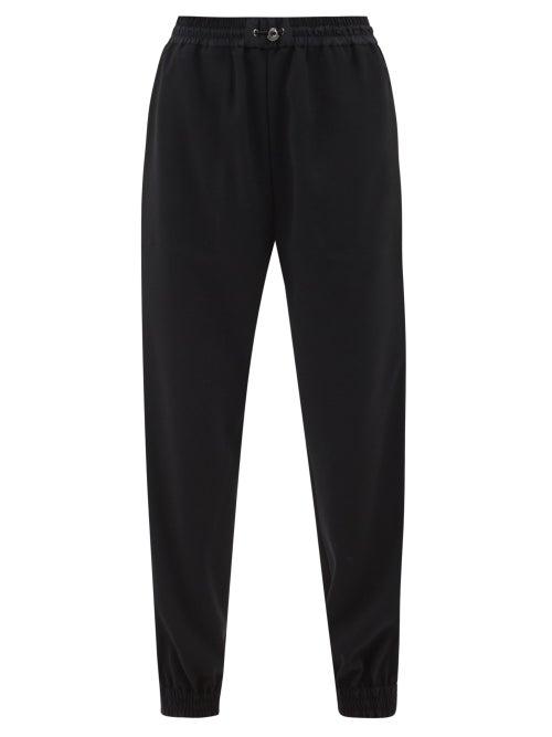 Moncler - Drawstring Crepe Track Pants - Womens - Black