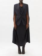 Junya Watanabe - Pinstriped Wool-blend Blazer Midi Dress - Womens - Navy Multi