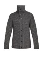 Matchesfashion.com Barena Venezia - Maserada Cable Knit Wool Blend Cardigan - Mens - Grey