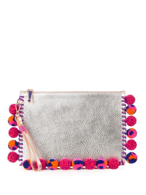 Sophia Webster Flossy Pompom-embellished Leather Pouch