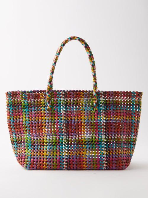 Dragon Diffusion - Flower Woven-leather Basket Bag - Womens - Multi