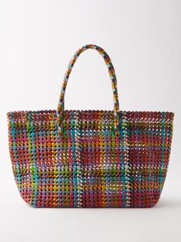 Dragon Diffusion - Flower Woven-leather Basket Bag - Womens - Multi