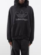 Balenciaga - X Adidas Oversized Cotton-jersey Hoodie - Mens - Black White