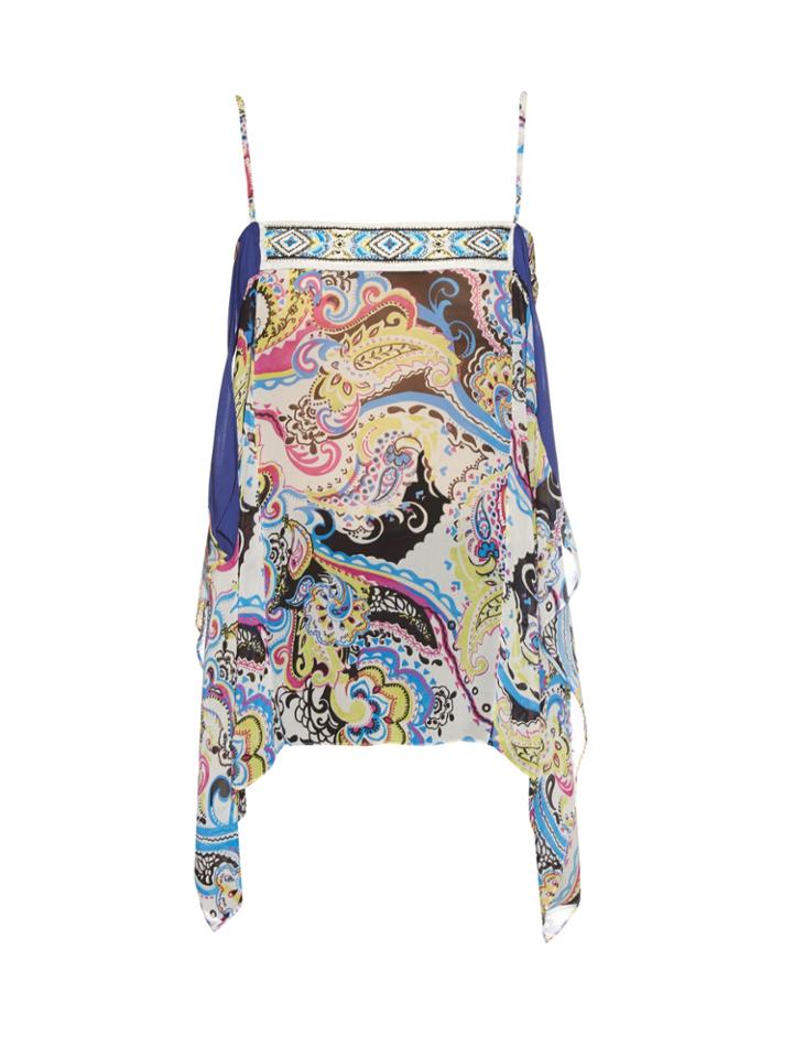 Etro Bead-embellished Silk-chiffon Cami Top