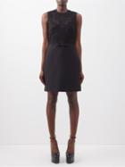 Valentino - Crepe Couture Guipure-lace Wool-blend Dress - Womens - Black