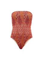 Matchesfashion.com The Upside - Latisha Shirred Poppy-print Swimsuit - Womens - Green Multi