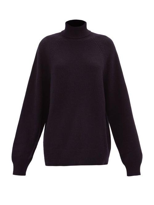 Raey - Recycled-cashmere Blend Roll-neck Sweater - Womens - Dark Navy