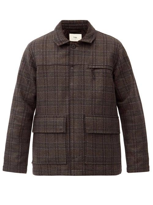Matchesfashion.com Folk - Alber Patch-pocket Wool-blend Jacket - Mens - Brown