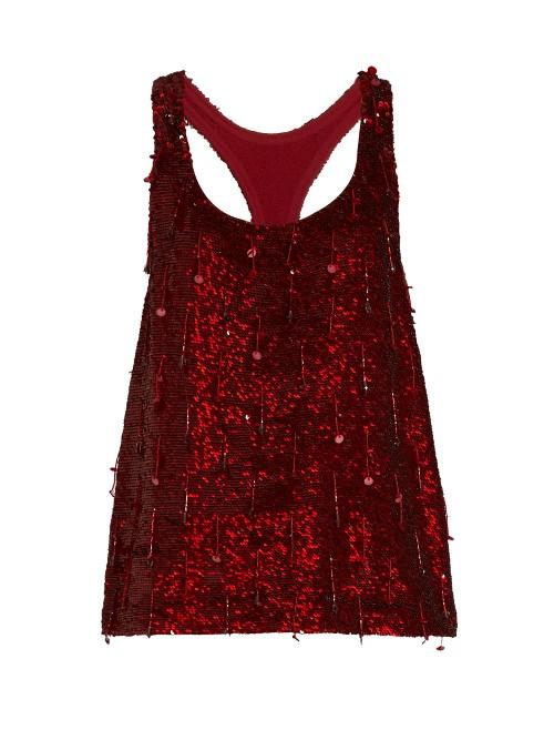 Ashish Sequin-embellished Scoop-neck Sleeveless Silk Top