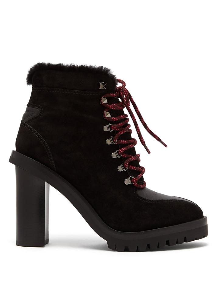 Valentino Shearling-lined Suede Boots
