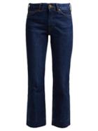 Matchesfashion.com M.i.h Jeans - Daily Crop High Rise Straight Leg Jeans - Womens - Dark Blue