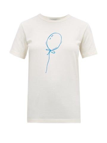Matchesfashion.com Vika Gazinskaya - Balloon Print Cotton T Shirt - Womens - Ivory Multi