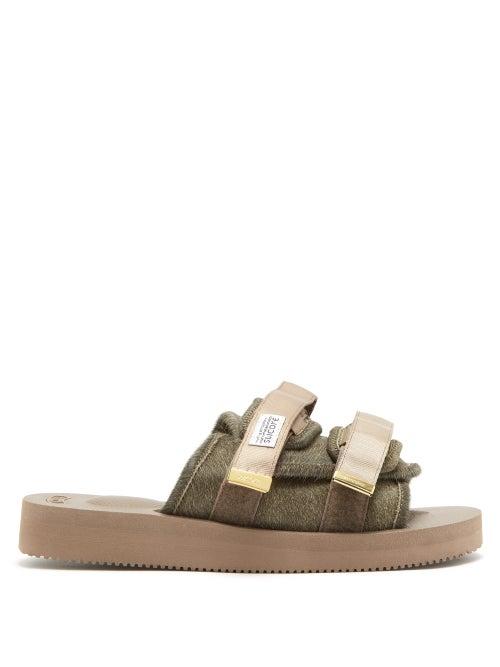 Matchesfashion.com Suicoke - Moto Vhl Calf Hair Slides - Mens - Brown