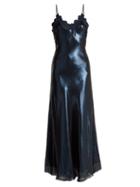 Matchesfashion.com Maria Lucia Hohan - Layla Silk Blend Slip Dress - Womens - Navy