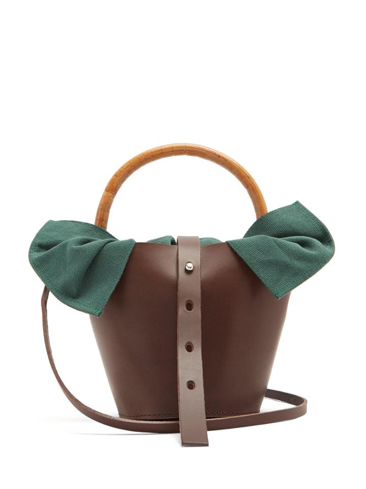 Muuñ Louise Wood Handle Bucket Bag