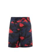 Matchesfashion.com Valentino - Camouflage Print Silk Faille Shorts - Mens - Multi