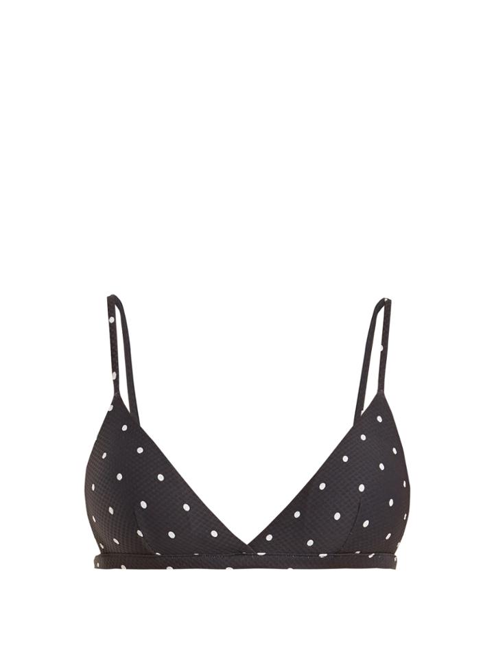 Asceno Polka Dot-print Triangle Bikini Top