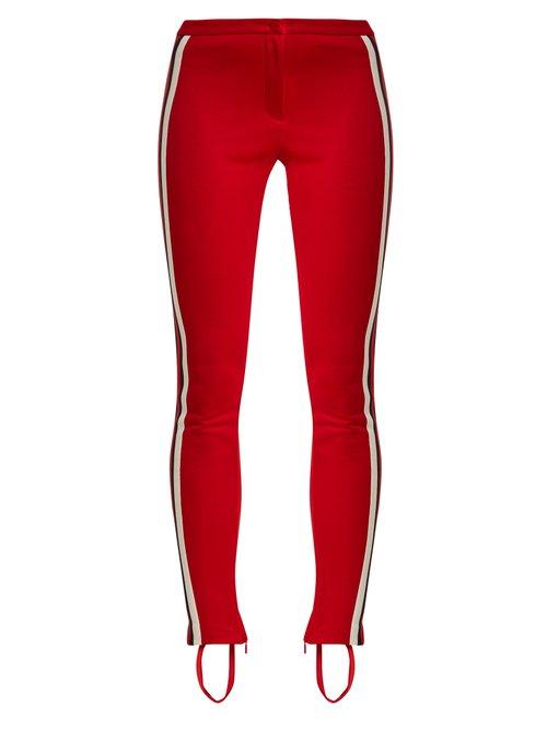 Matchesfashion.com Gucci - Contrast Stripe Stirrup Hem Leggings - Womens - Red Multi