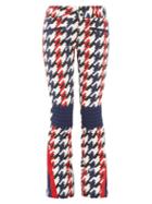Matchesfashion.com Perfect Moment - Houndstooth Print Flared Ski Trousers - Womens - Navy