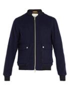 Matchesfashion.com Oliver Spencer - Bermondsey Wool Bomber Jacket - Mens - Navy