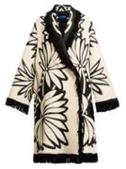 Matchesfashion.com Marit Ilison - Palm Intarsia Tasselled Cotton Coat - Womens - White Multi