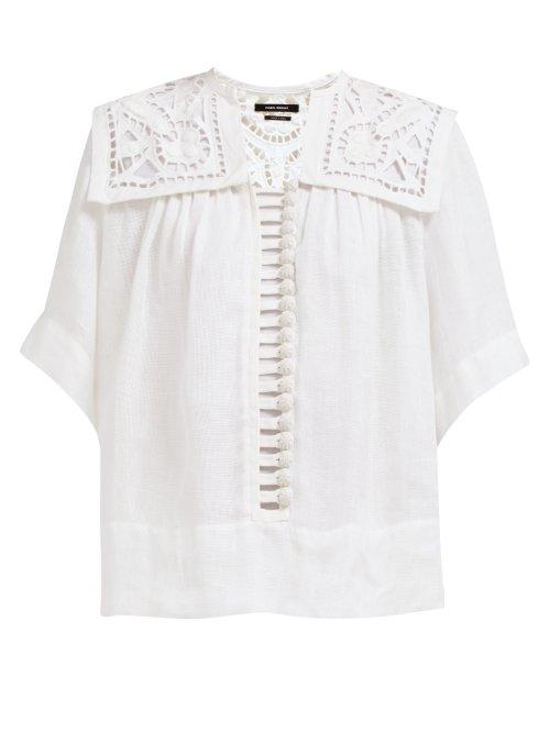 Matchesfashion.com Isabel Marant - Gane Button Down Macram Lace Blouse - Womens - White