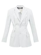 Matchesfashion.com Jacquemus - Rafaella Pleated Slim-fit Canvas Jacket - Womens - Light Blue