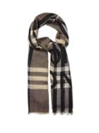 Matchesfashion.com Burberry - Horseferry Logo-print Checked Wool-blend Scarf - Womens - Brown Multi