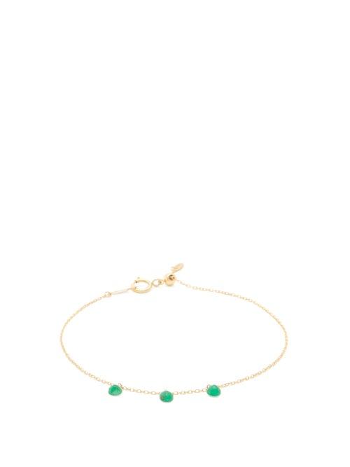 Matchesfashion.com Persee - Dancing Green Emerald & 18kt Gold Bracelet - Womens - Yellow Gold