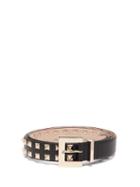 Matchesfashion.com Valentino - Rockstud Double Row Leather Belt - Womens - Black