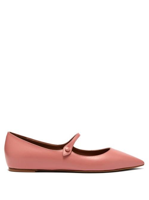 Matchesfashion.com Tabitha Simmons - Hermione Leather Mary Jane Flats - Womens - Pink