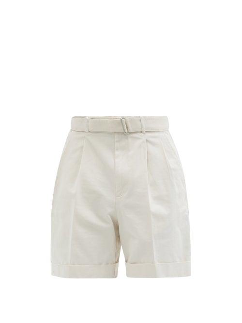 Matchesfashion.com Officine Gnrale - Luigi Organic-cotton Twill Shorts - Mens - Cream