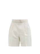 Matchesfashion.com Officine Gnrale - Luigi Organic-cotton Twill Shorts - Mens - Cream