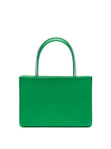 Ladies Bags Amina Muaddi - Amina Gilda Crystal-handle Silk-satin Box Bag - Womens - Green