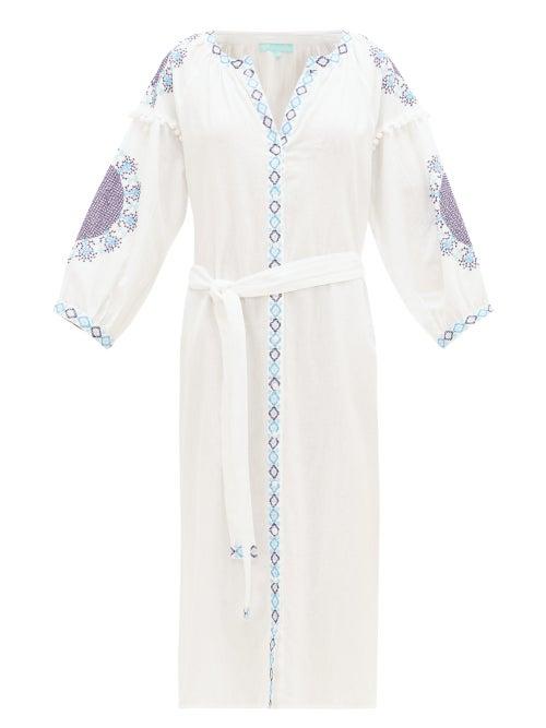 Matchesfashion.com Melissa Odabash - Ally Embroidered Kaftan - Womens - White Multi