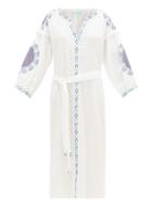 Matchesfashion.com Melissa Odabash - Ally Embroidered Kaftan - Womens - White Multi