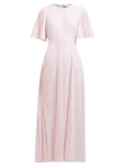 Matchesfashion.com Gabriela Hearst - Ravenna Pleated Wool Blend Gauze Dress - Womens - Light Pink