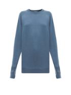 Matchesfashion.com Raey - Raglan Sleeve Boyfriend Cashmere Sweater - Womens - Blue