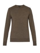 Matchesfashion.com Belstaff - Kerrigan Quilted Shoulder Wool Sweater - Mens - Brown
