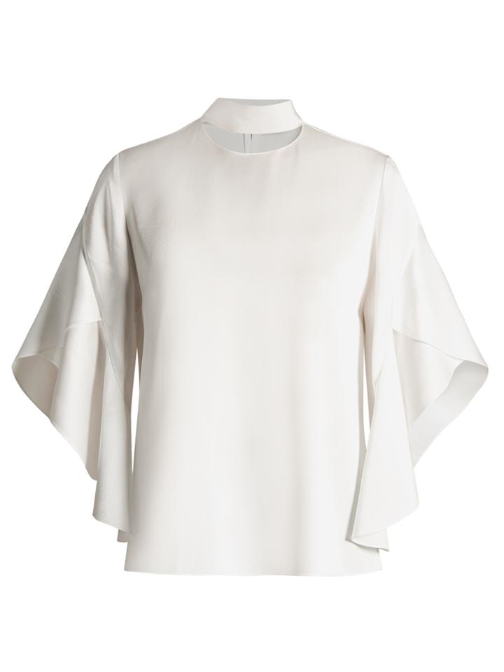 Fendi Tie-neck Draped-sleeve Blouse