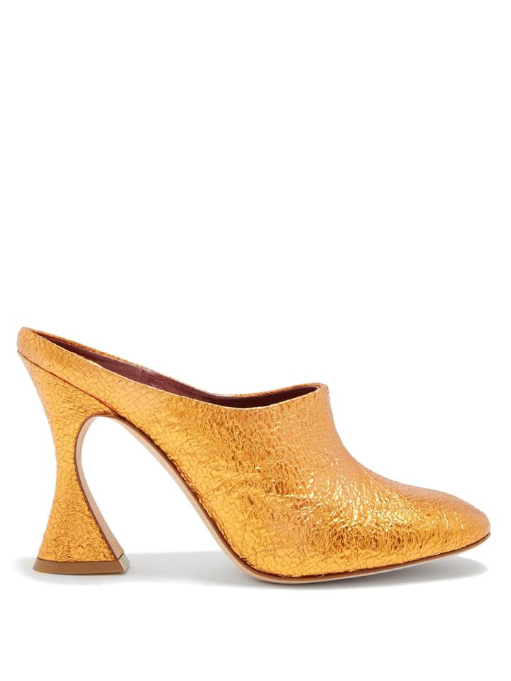 Sies Marjan Elisa Crinkled-leather Mules