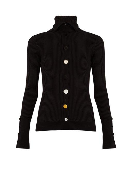 Matchesfashion.com Jacquemus - Button Embellished Cardigan - Womens - Black