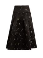 Matchesfashion.com Erdem - Gael Duchess Satin A Line Skirt - Womens - Black Multi